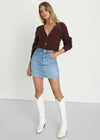 Toasty Babe Knit Cropped Cardigan - Chocolate