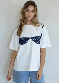 Sandy Leopard Bikini Tee - Ivory Midnight