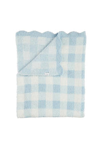 Chenille Blanket - Blue Gingham