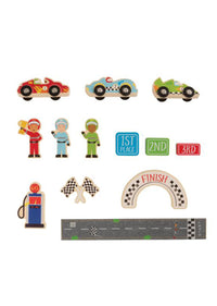 Wood Race Car Toy Set