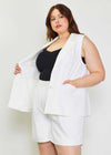 Carla Sleeveless Tailored Blazer - White