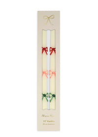 Multi Bow Taper Candles (Set of 2)