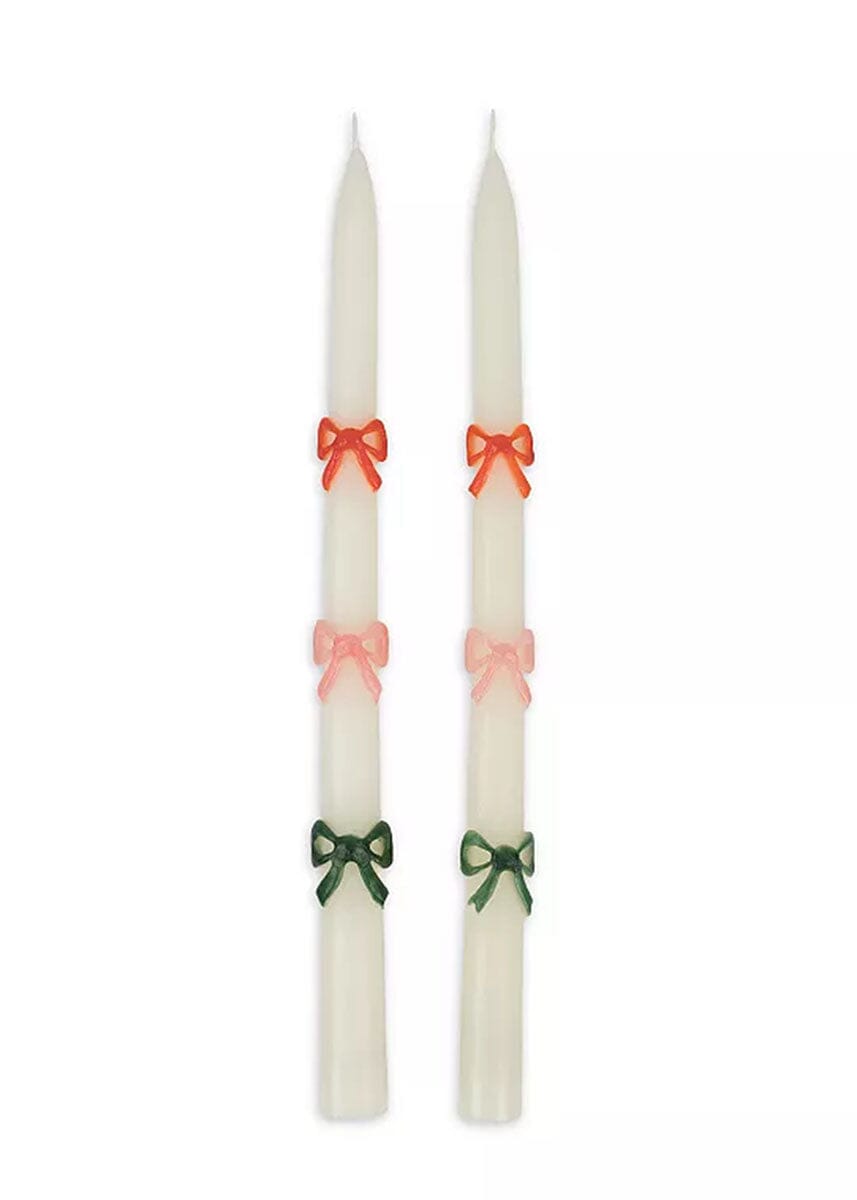 Multi Bow Taper Candles (Set of 2)