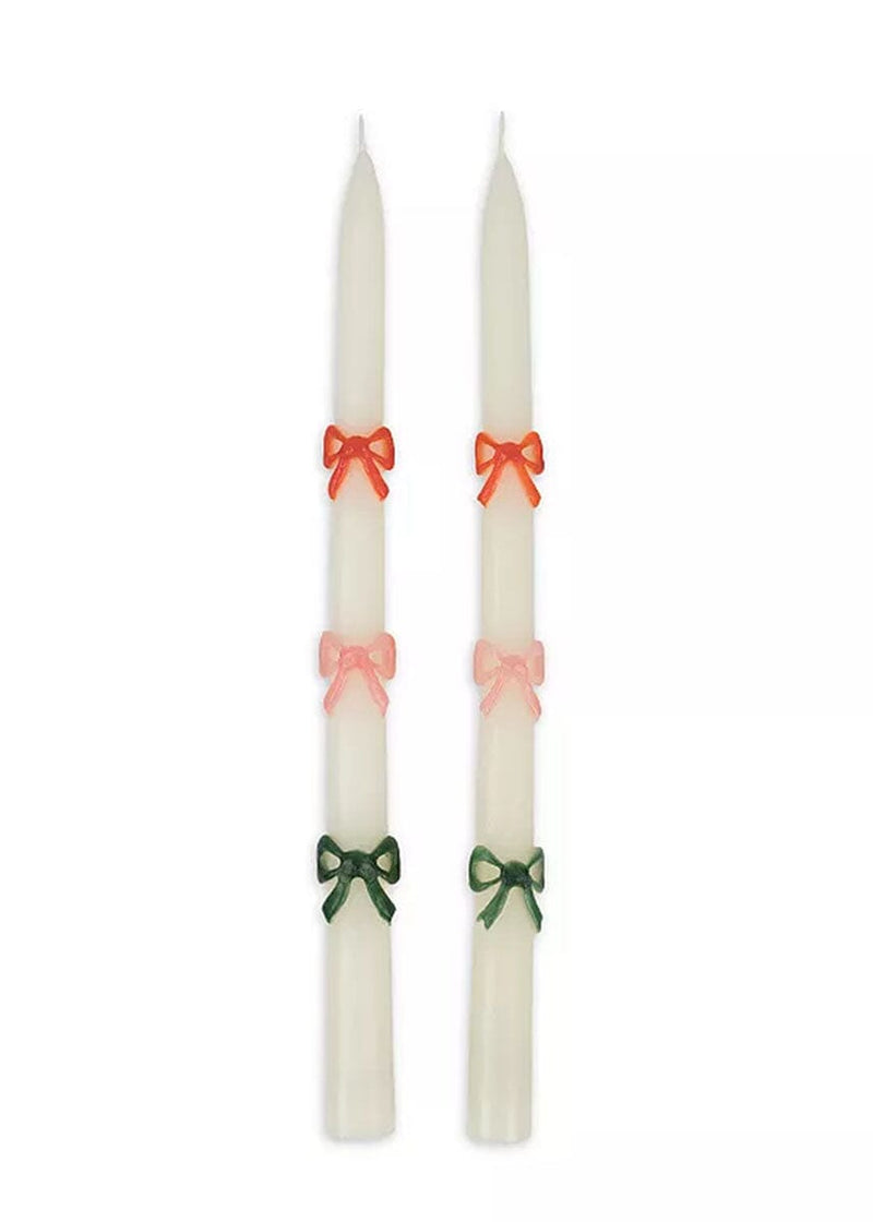 Multi Bow Taper Candles (Set of 2)