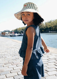 Cherry Kiss Stripy Reversible Sun Hat