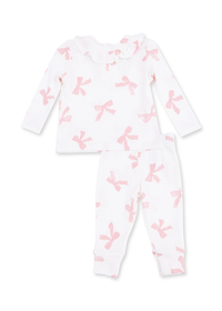 Long Sleeve Ruffle Top & Pant Set - Pretty Bows