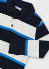 Deacon Long Sleeve Striped Polo - Blue Black