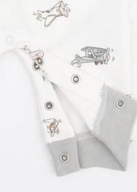 Zip Neck Romper - Vintage Airplane Pilots