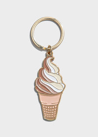 Soft Serve Ice Cream Cone Enamel Keychain