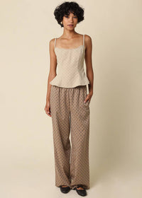 Jan Polka Dot Peplum Cami Top - Khaki