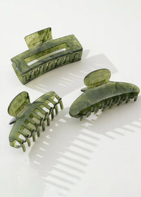 Jade Green Large Claw Clips