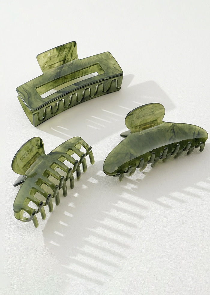 Jade Green Large Claw Clips