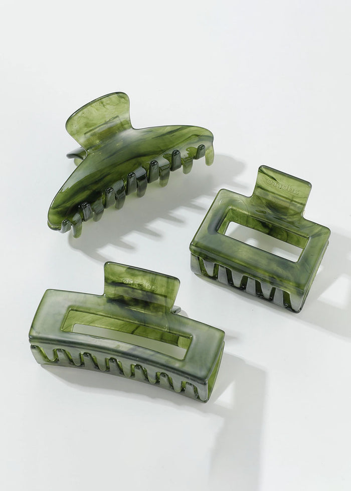 Jade Green Claw Clips