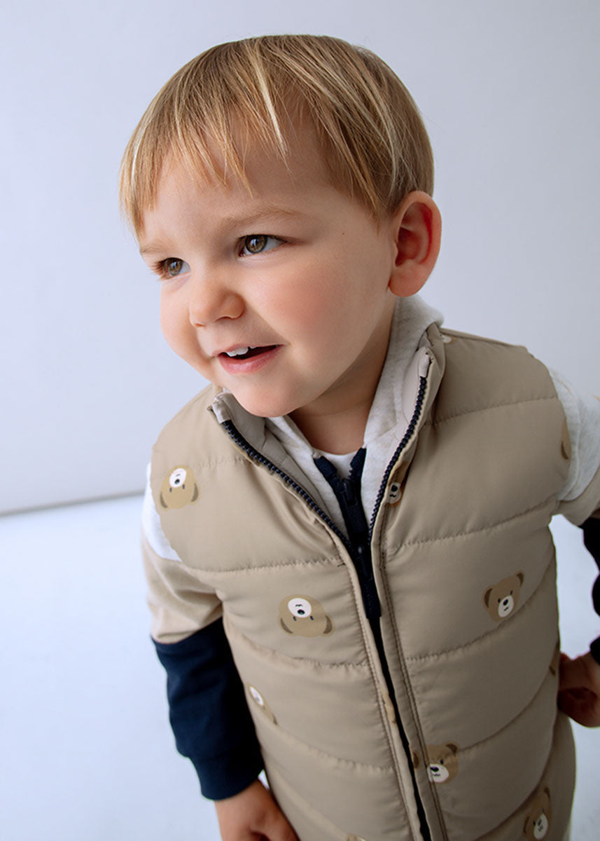 Oliver Reversible Puffer Vest - Blue Bear