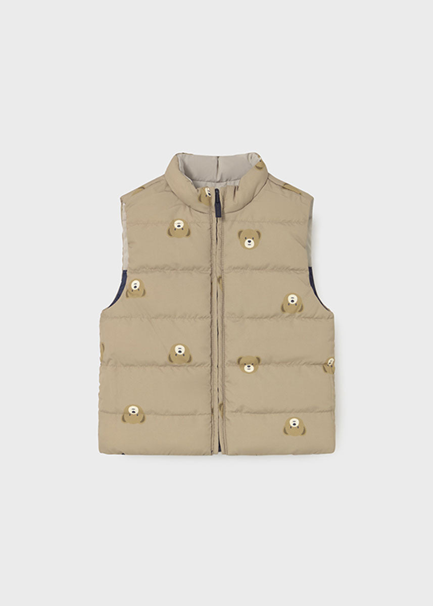 Oliver Reversible Puffer Vest - Blue Bear