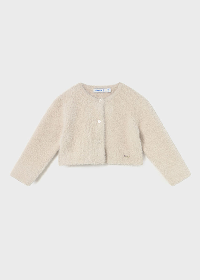 Pearl Fuzzy Cardigan - Sand