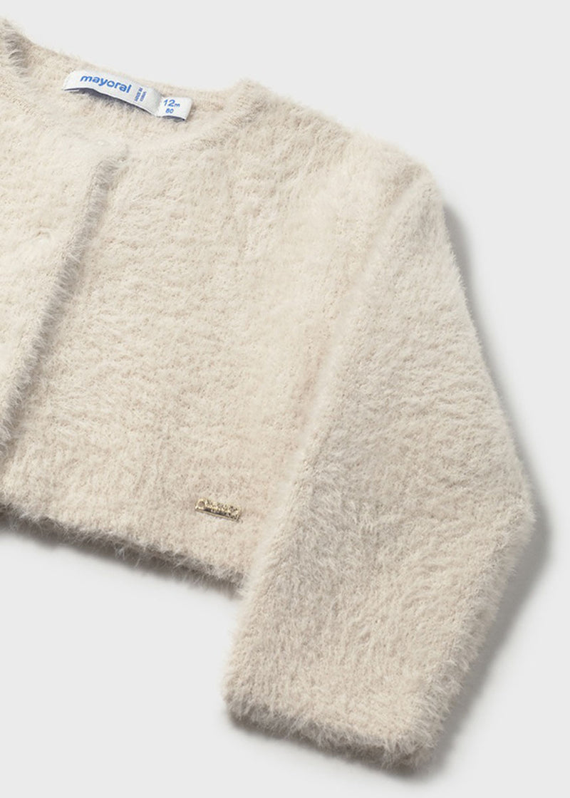 Pearl Fuzzy Cardigan - Sand