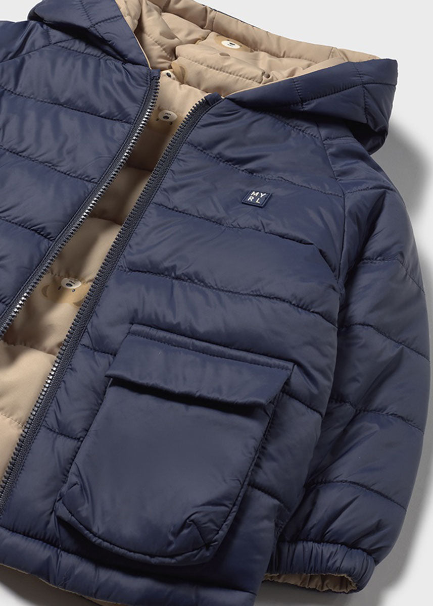 Brooks Reversible Puff Coat - Blue Bear