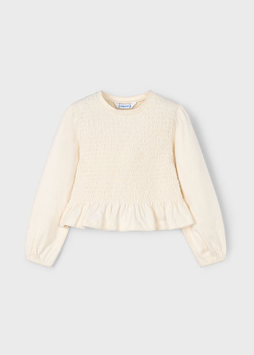 Annemarie Long Sleeve Peplum Top - Macchiato