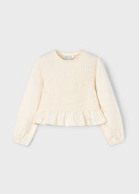 Annemarie Long Sleeve Peplum Top - Macchiato