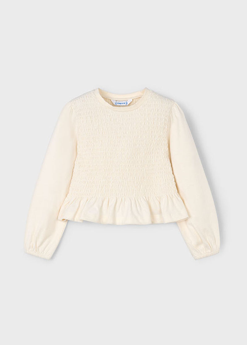 Annemarie Long Sleeve Peplum Top - Macchiato