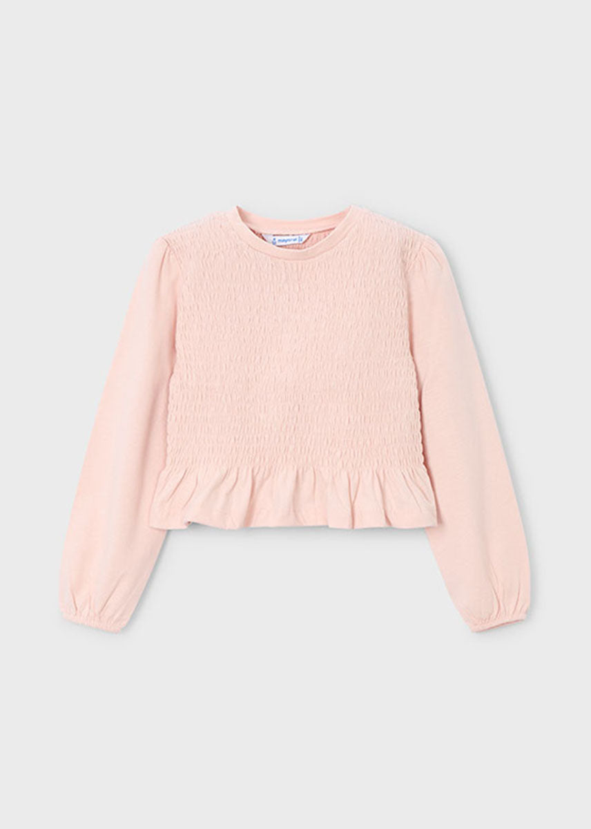 Annemarie Long Sleeve Peplum Top - Cake