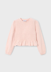 Annemarie Long Sleeve Peplum Top - Cake