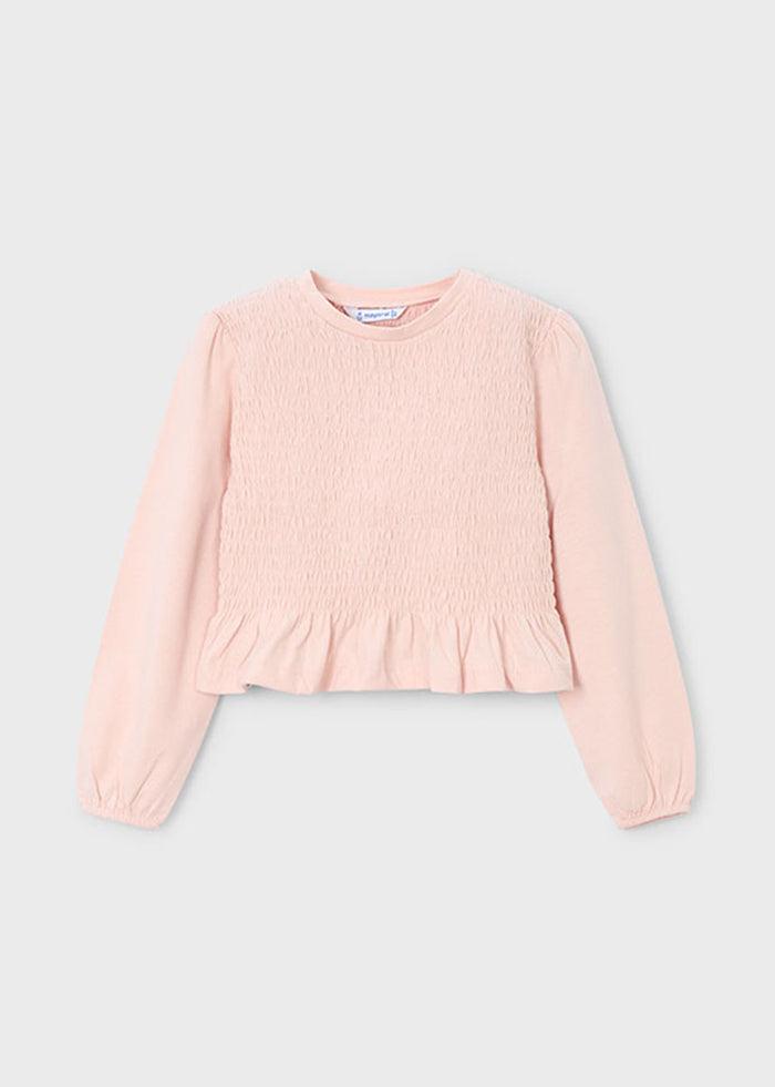 Annemarie Long Sleeve Peplum Top - Cake