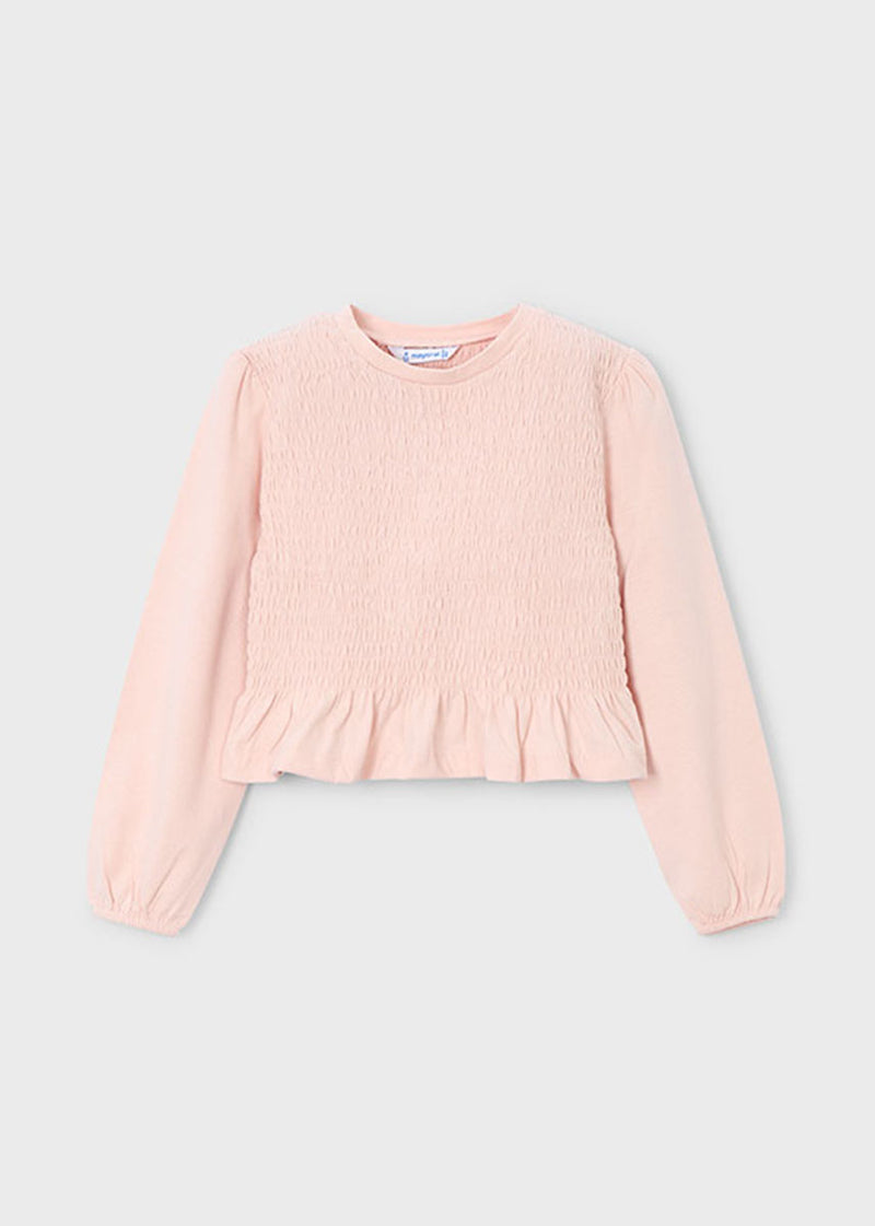 Annemarie Long Sleeve Peplum Top - Cake