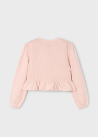 Annemarie Long Sleeve Peplum Top - Cake