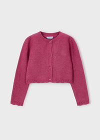 Lacey Knit Link Cardigan - Cherry
