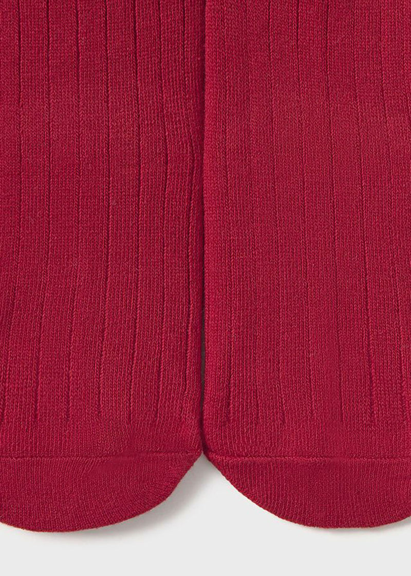 Thea Ribbed Tights - Red