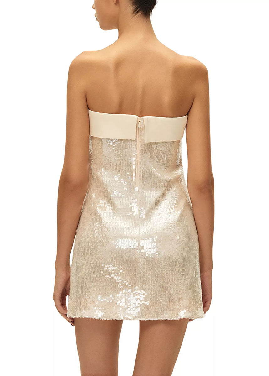 Julia Sequin Mini Dress - Cream
