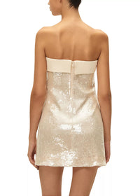 Julia Sequin Mini Dress - Cream