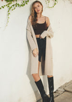 Cozy Long Cardigan - Taupe