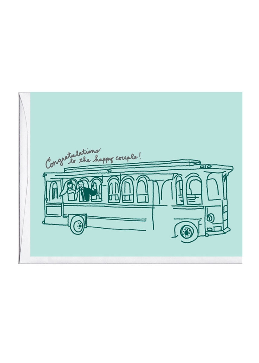 Trolley Wedding Card