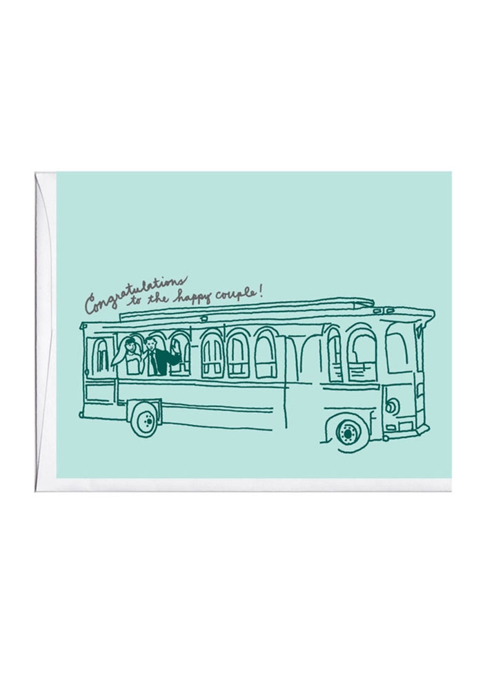 Trolley Wedding Card