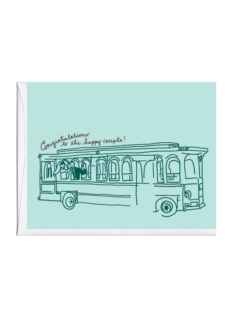 Trolley Wedding Card