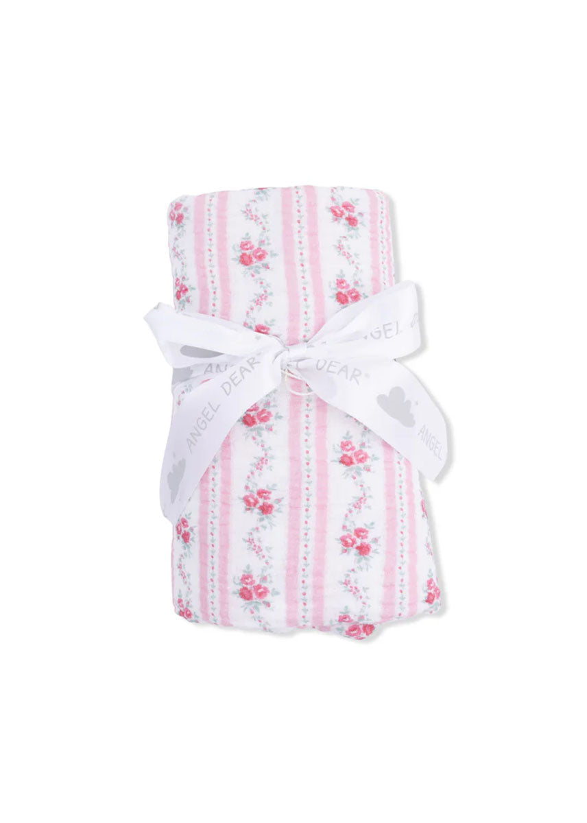 Swaddle Blanket - Winding Roses Stripe