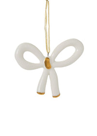 Luella Bow Ornament - White Gold
