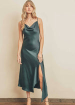 Diana Asymmetrical Hem Midi Dress - Deep Teal
