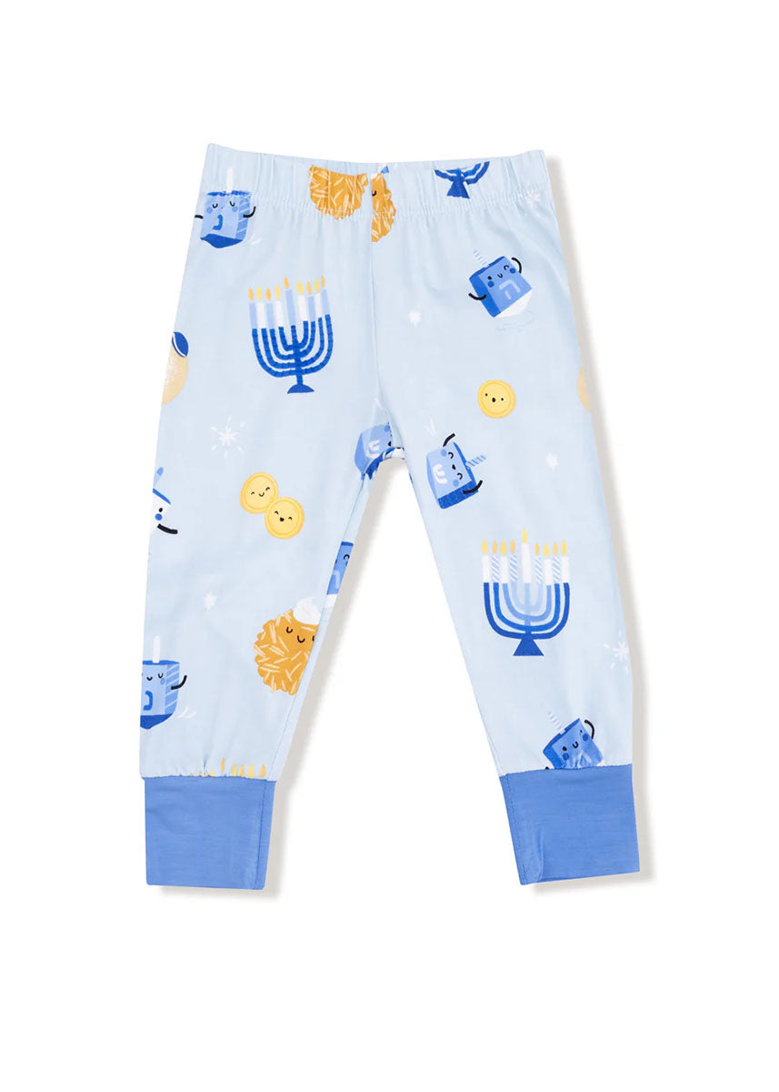 2-Piece L/S Pajama Set - Hanukkah Blue