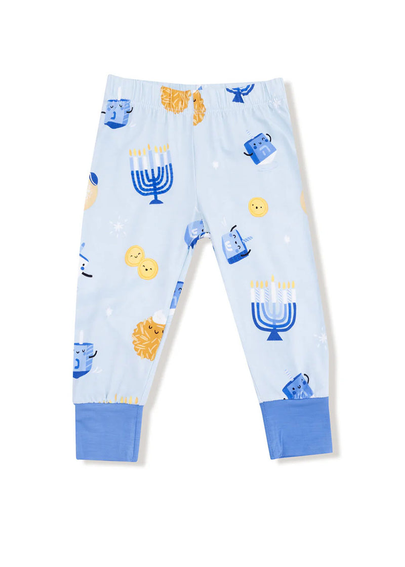 2-Piece L/S Pajama Set - Hanukkah Blue