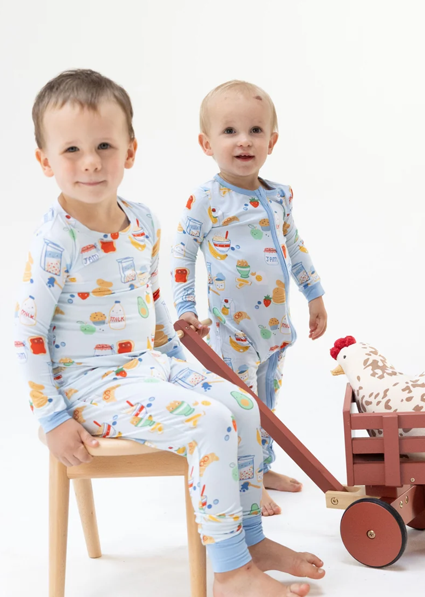 2-Piece L/S Pajama Set - Breakfast Club Blue