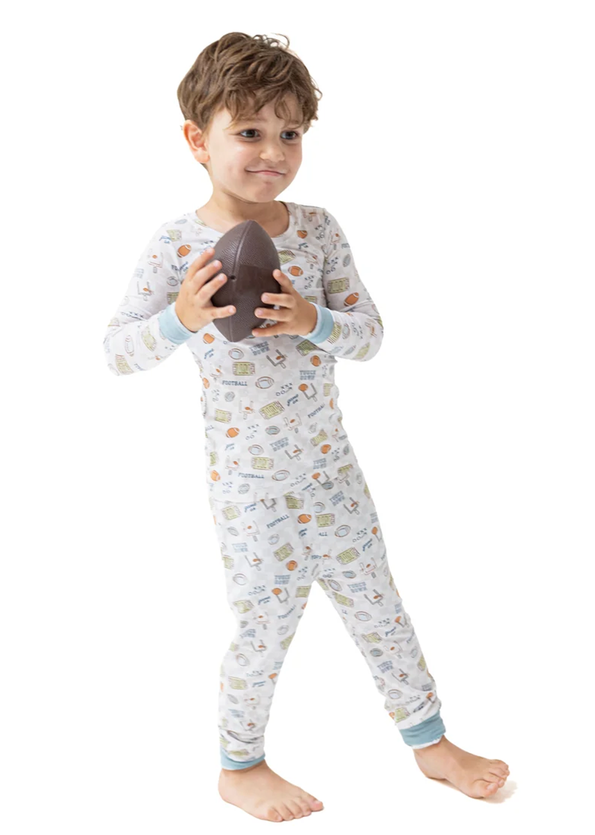 2-Piece L/S Pajama Set - Football Check