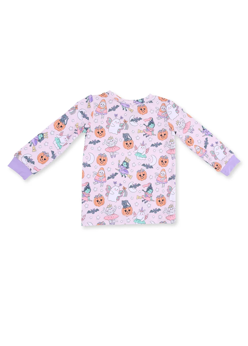 2-Piece L/S Pajama Set - Halloween Monster Dress Up Pink