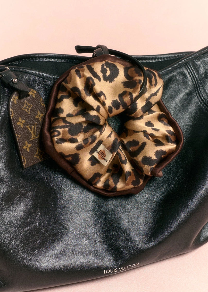 Spot Chic Oversized Silk Scrunchie - Classic Leopard