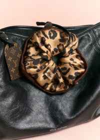 Spot Chic Oversized Silk Scrunchie - Classic Leopard