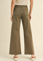 Sam Straight Wide-Leg Denim Pant - Washed Brown