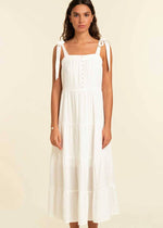 Helena Tie Strap Woven Dress - Blanc